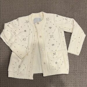 Anthropologie sweater NVLT Encrusted Cable-Knit Lady Jacket